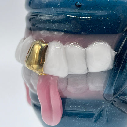 Leviathan Glass 14mm 4 hole Too many teeth slide - hand-blown art