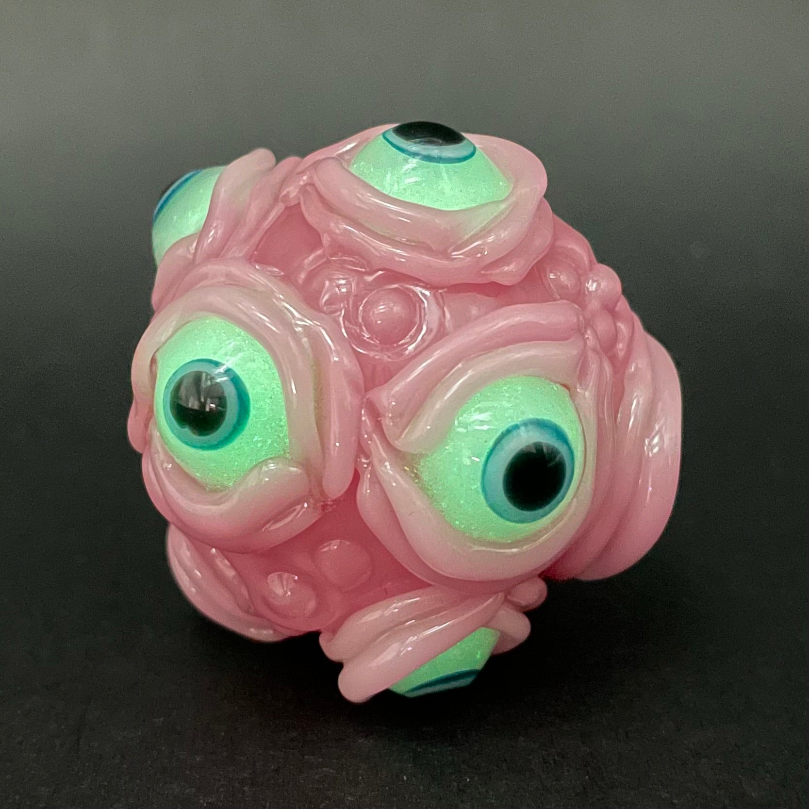 Hand-blown Pink Argus pendant - Leviathan Glass original
