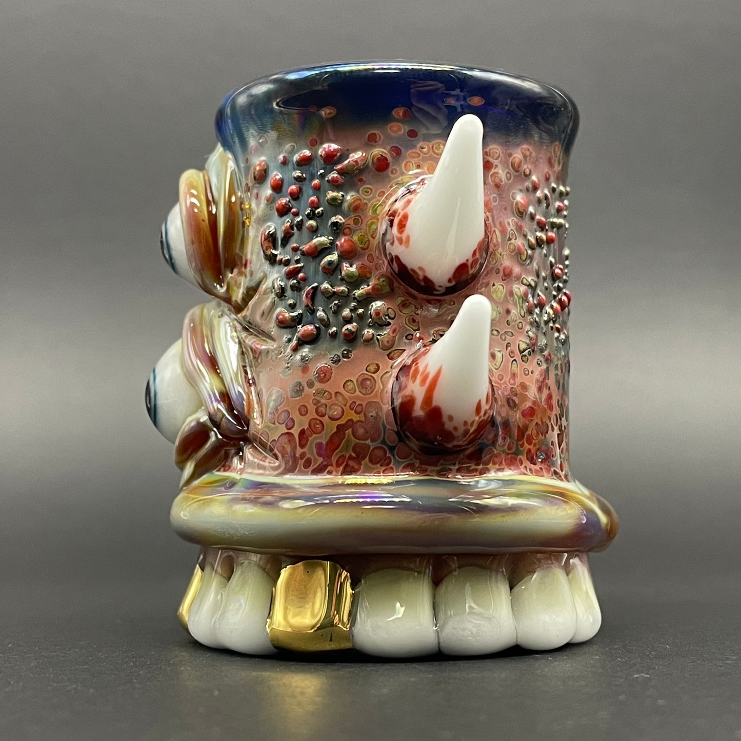 Leviathan Glass chompers shot glass with a mouth full of teeth - hand-blown art