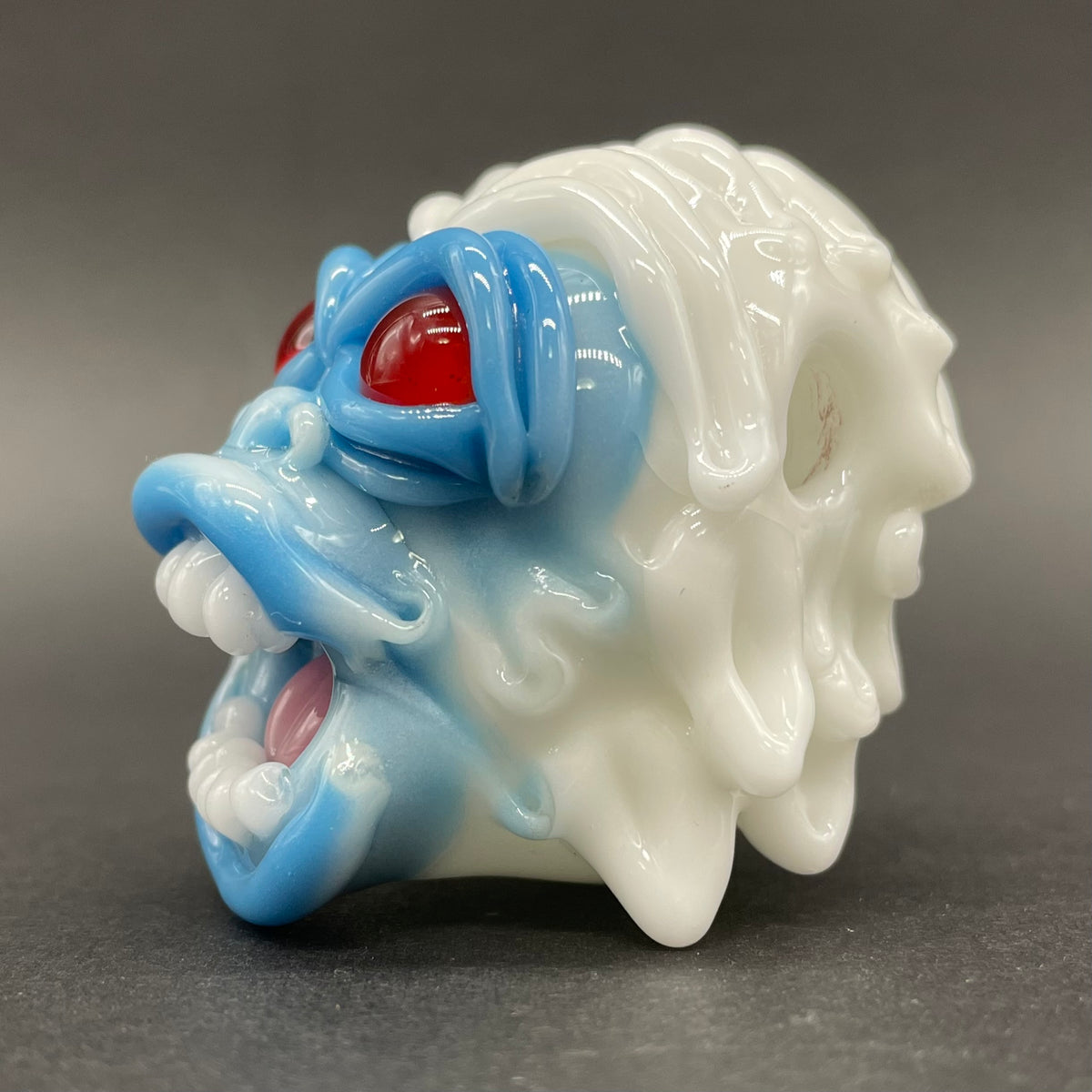 Blown glass yeti pendant