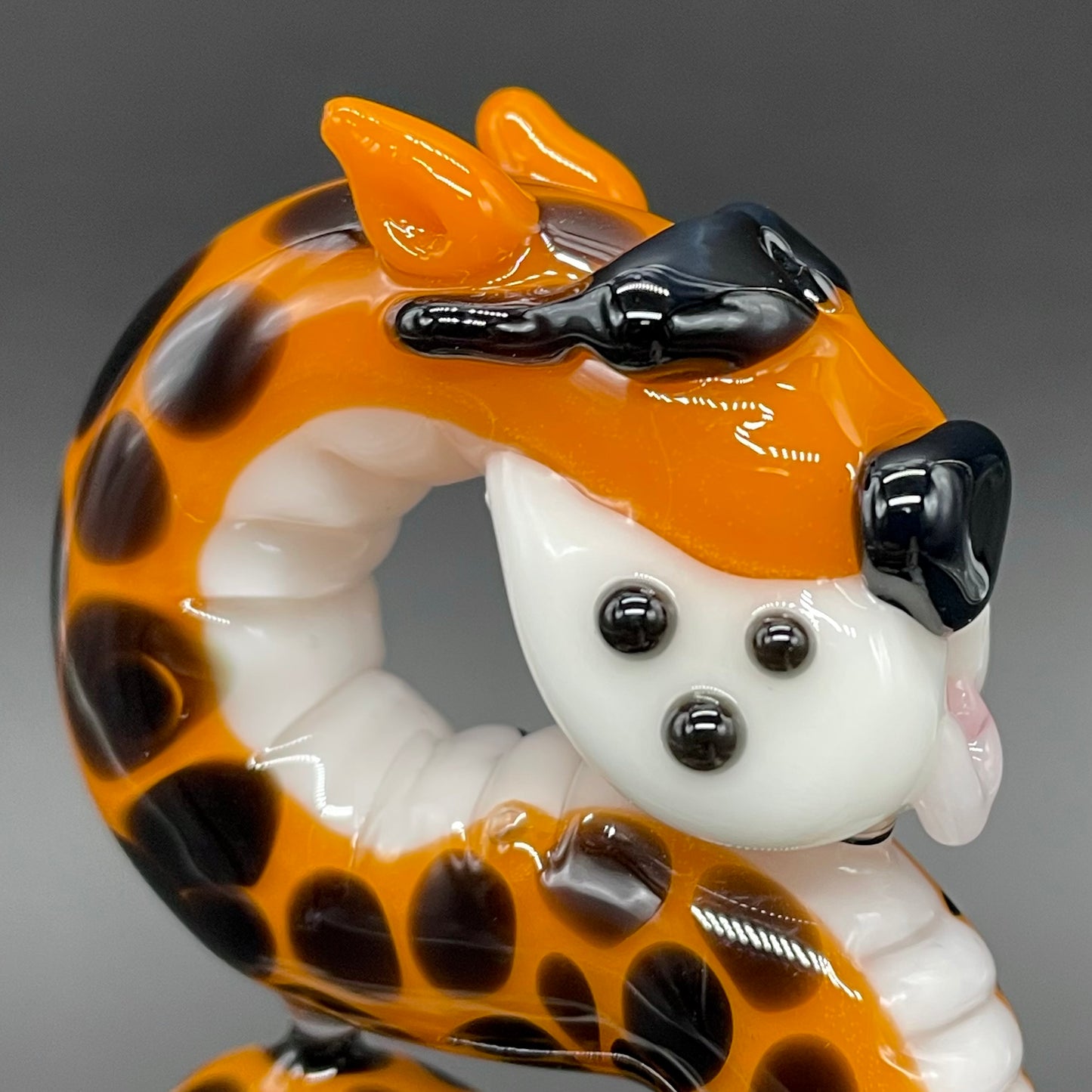 Hand-blown Slithering Chester Cheetah glass pendant - Leviathan Glass original