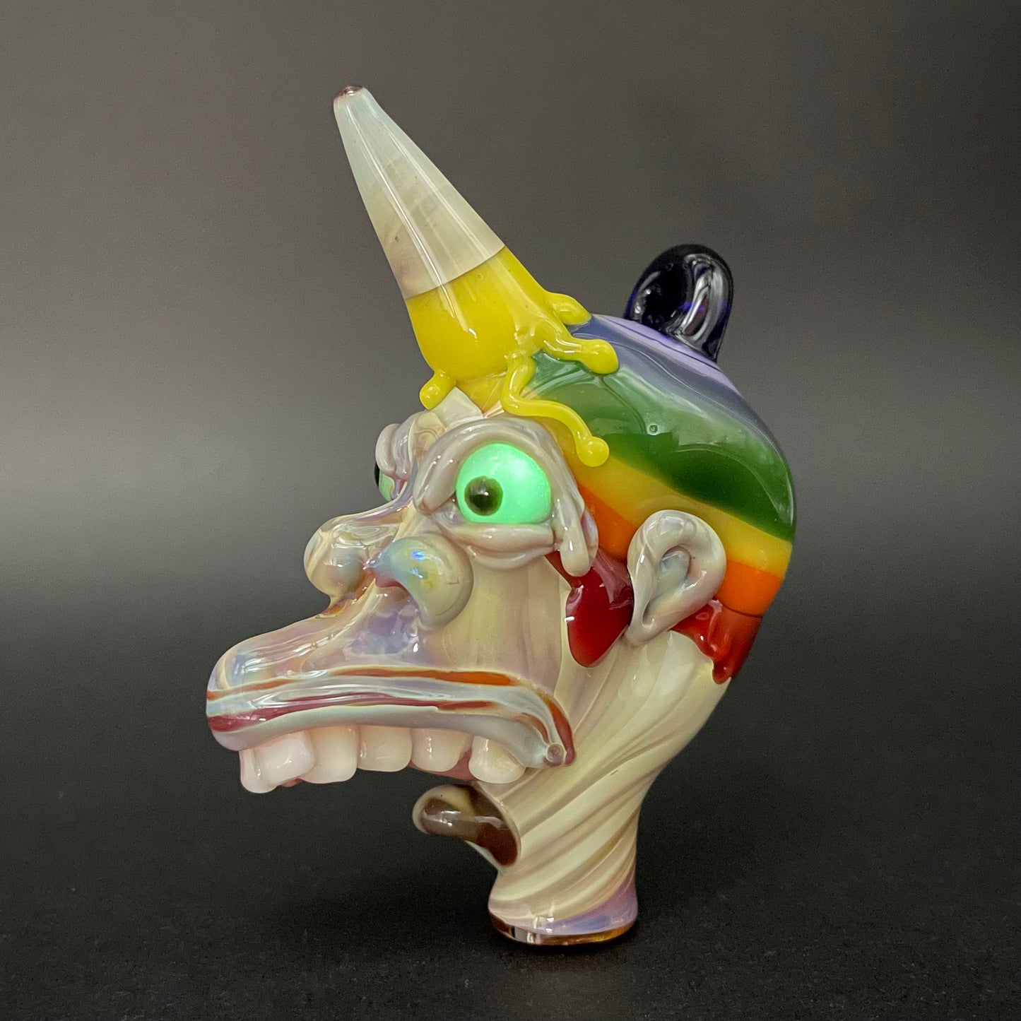 Hand-blown Ice cream kid glass pendant - Leviathan Glass original