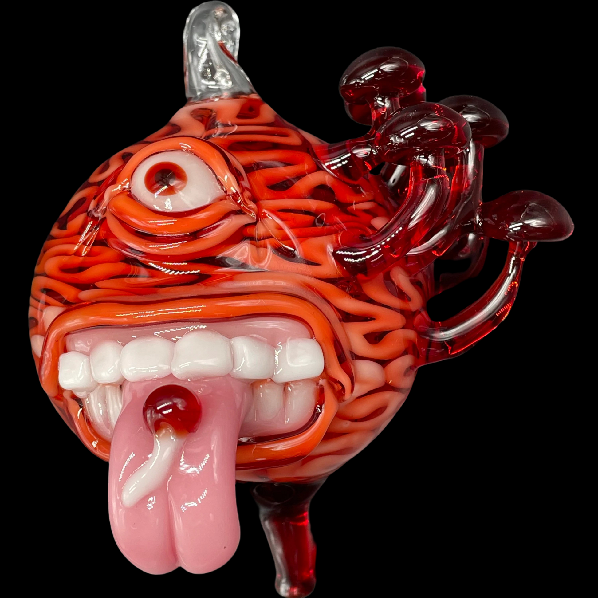 Hand-blown Cyclopian Brain ornament - Leviathan Glass original
