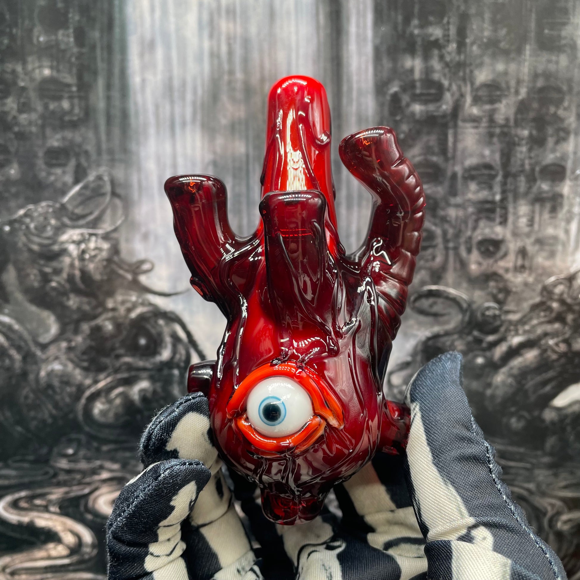 Hand-blown glass Anatomical heart spoon by Leviathan Glass