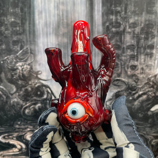 Hand-blown glass Anatomical heart spoon by Leviathan Glass