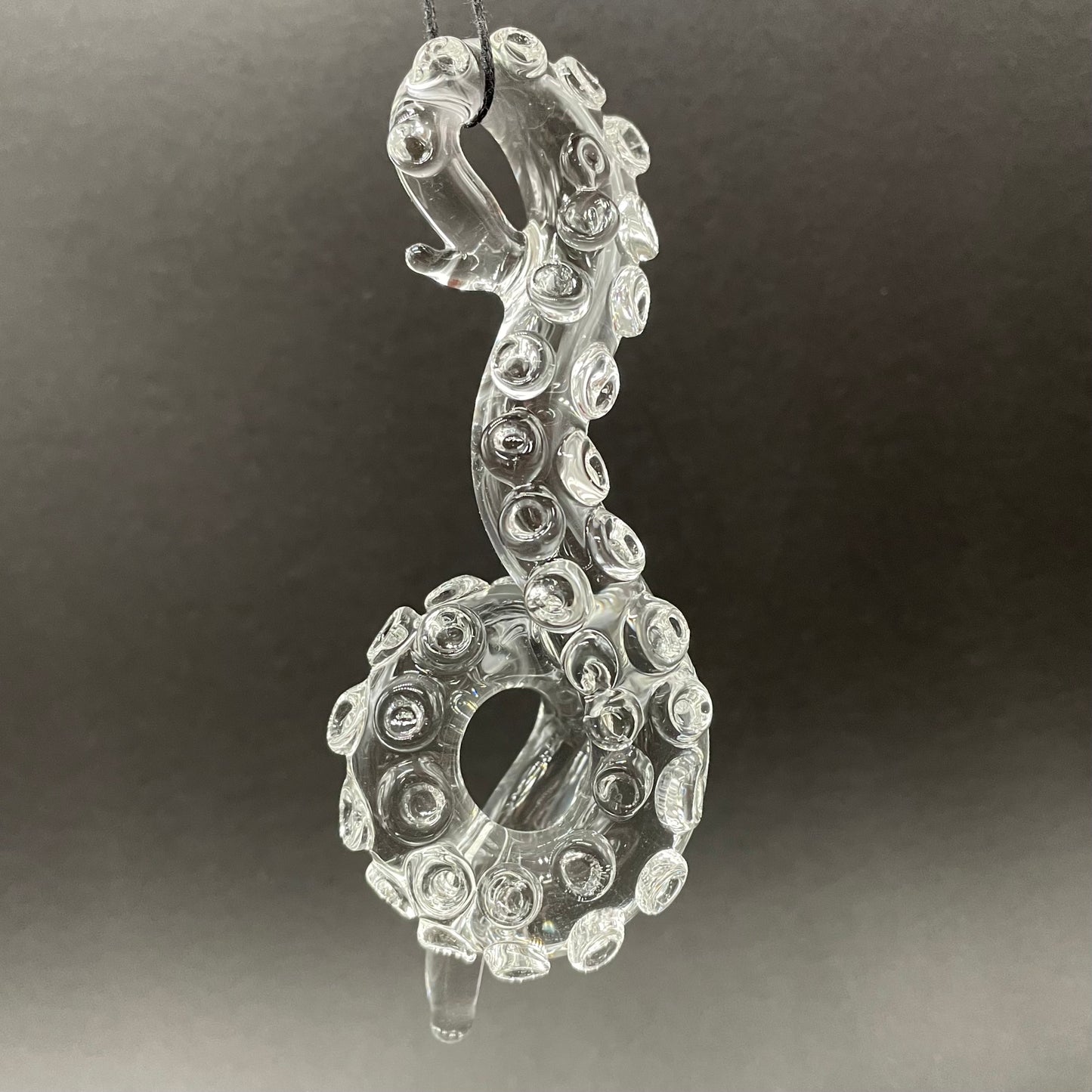 Hand-blown 3 clear tentacle ornaments - Leviathan Glass original