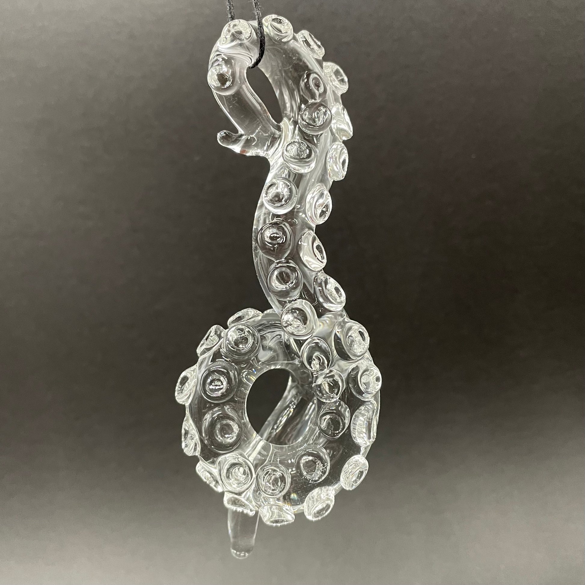 Hand-blown 3 clear tentacle ornaments - Leviathan Glass original