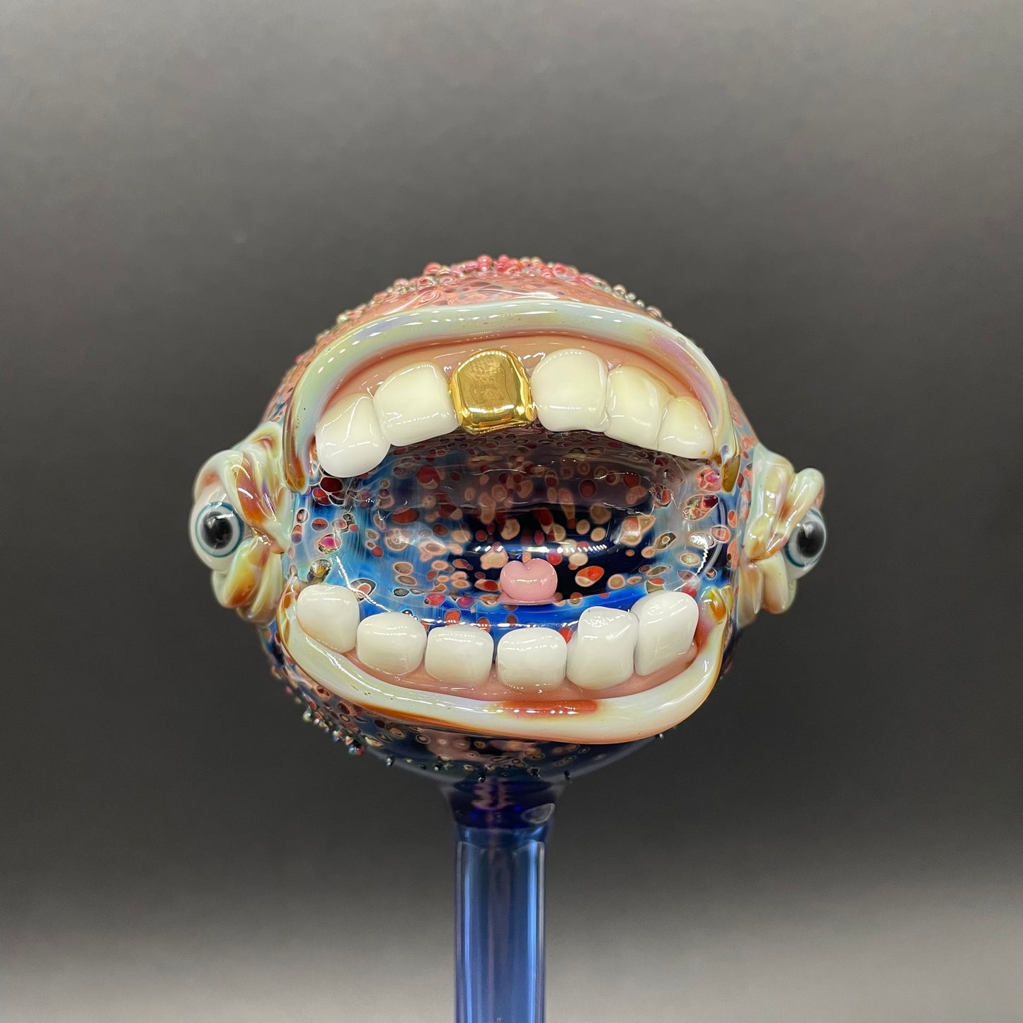 Hand blown glass monster watering globe