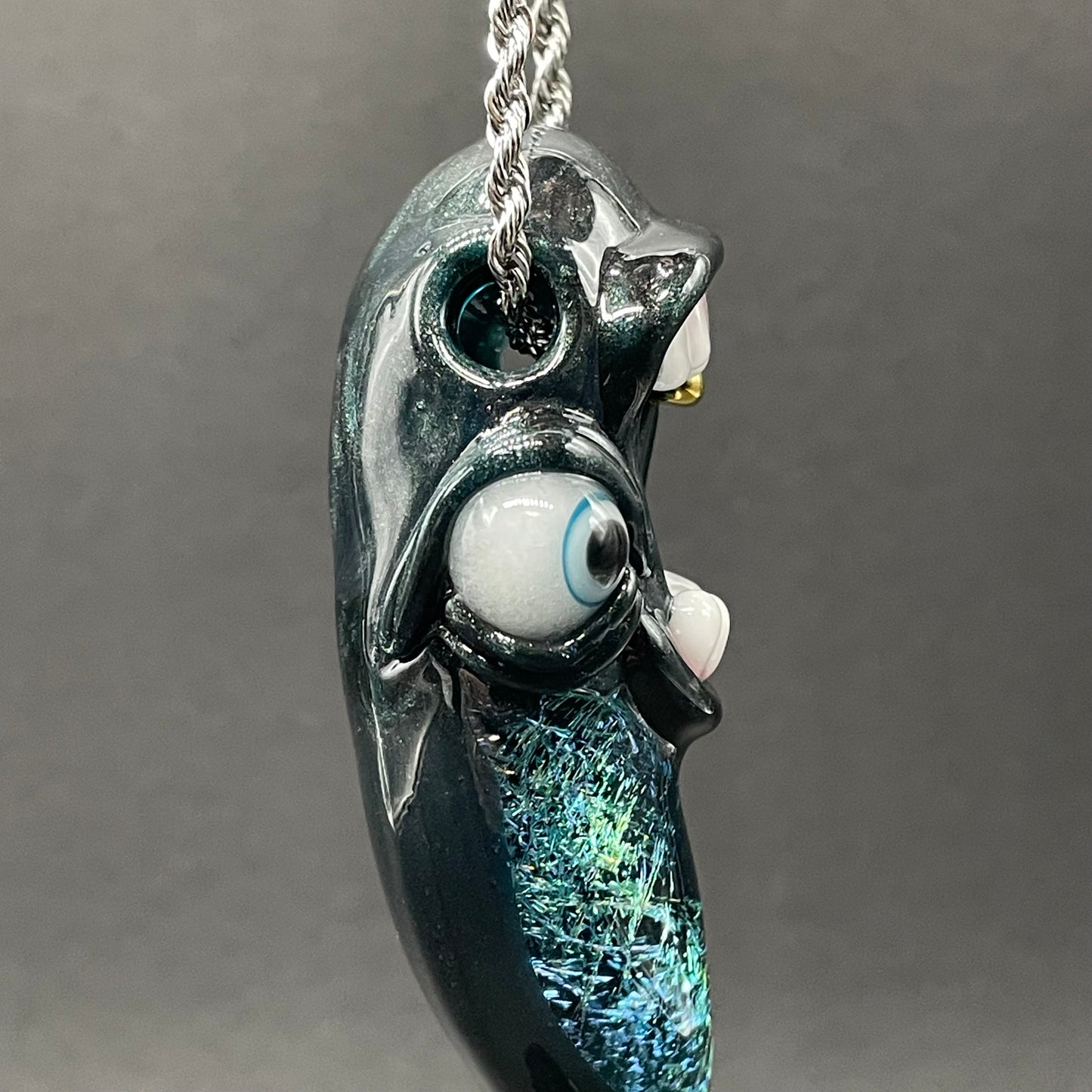 Hand-blown Dichroic tentacle pendant - Leviathan Glass original