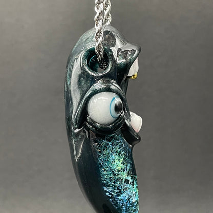 Hand-blown Dichroic tentacle pendant - Leviathan Glass original