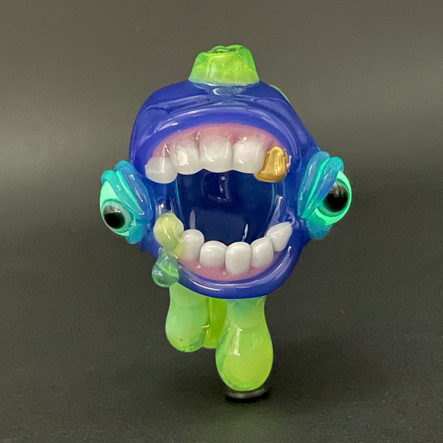 Hand-blown Drippy screamer pendant - Leviathan Glass original