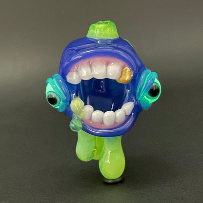 Hand-blown Drippy screamer pendant - Leviathan Glass original