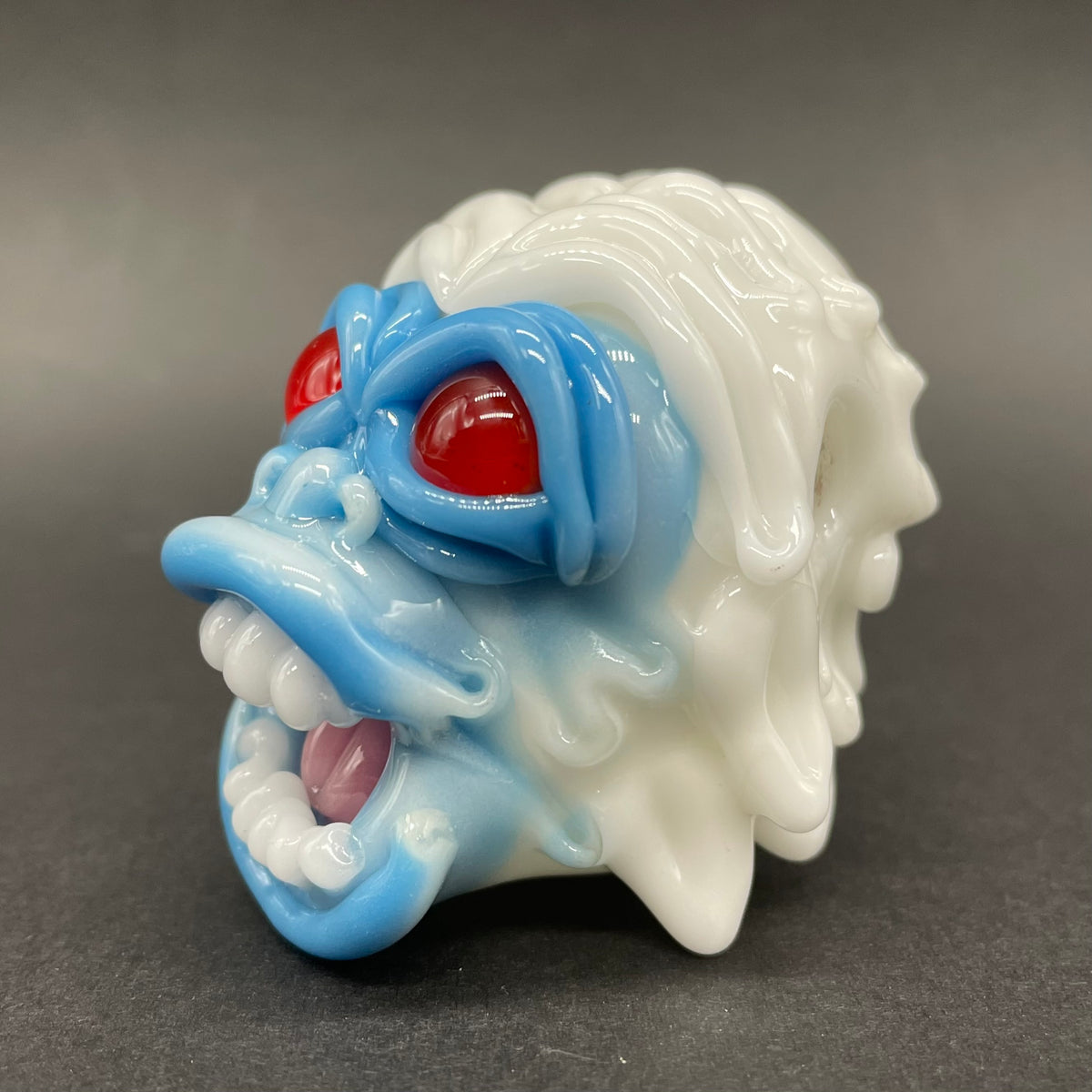 Blown glass yeti pendant