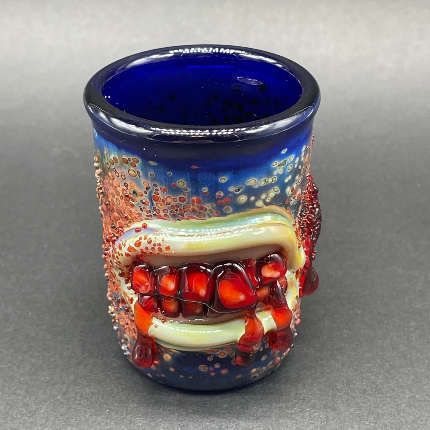 Hand-blown Bite your tongue shot glass - Leviathan Glass original