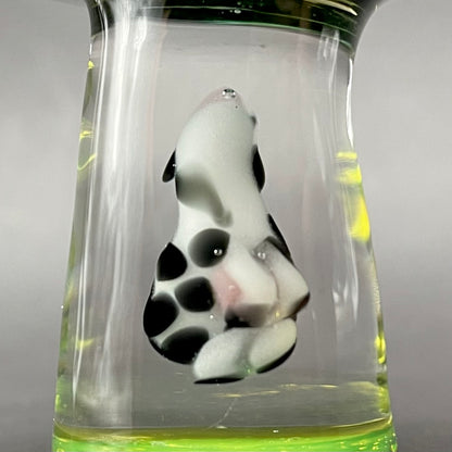 Leviathan Glass Alien abduction pendant (cow) - hand-blown art