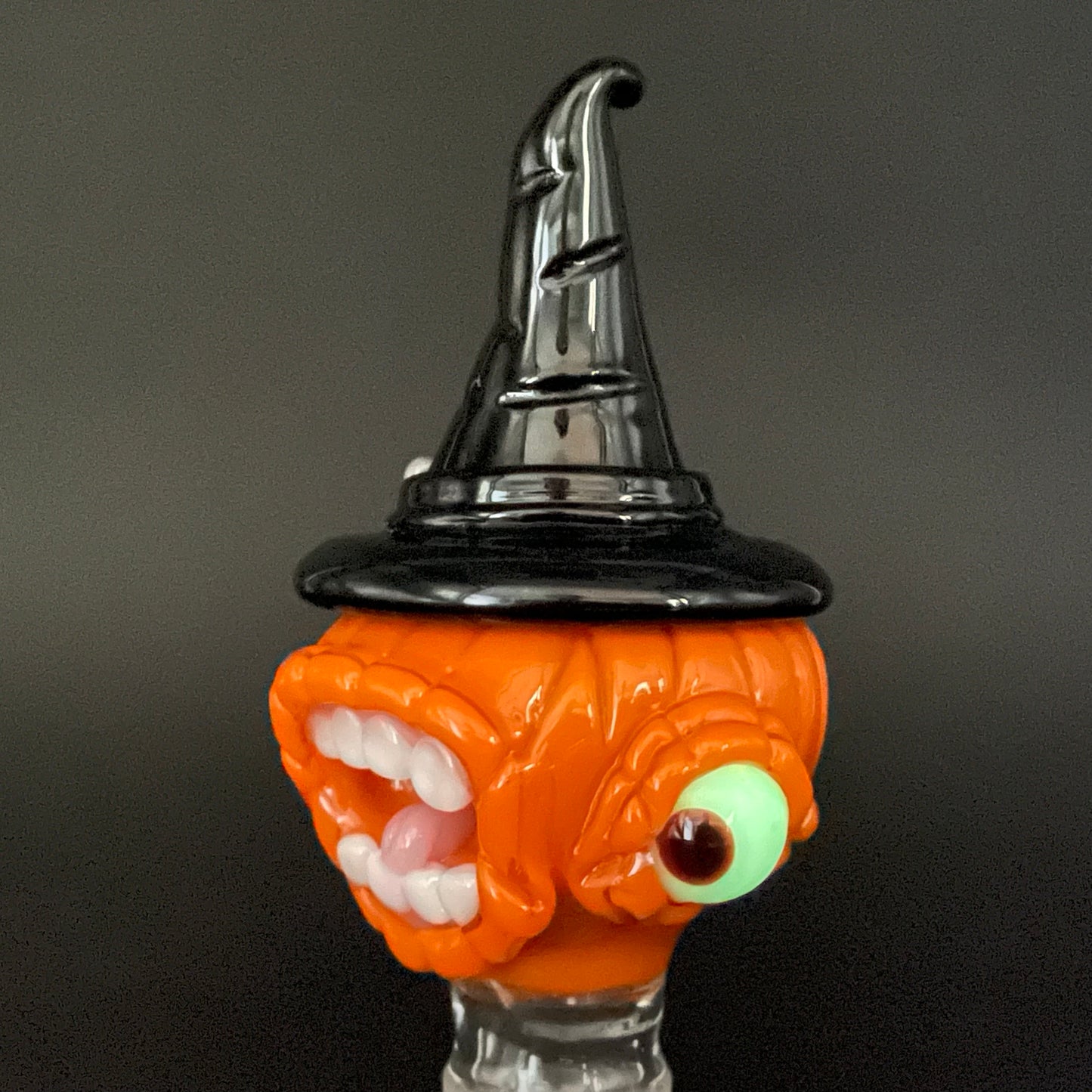 Hand-blown 18mm Witchy pumpkin slide - Leviathan Glass original