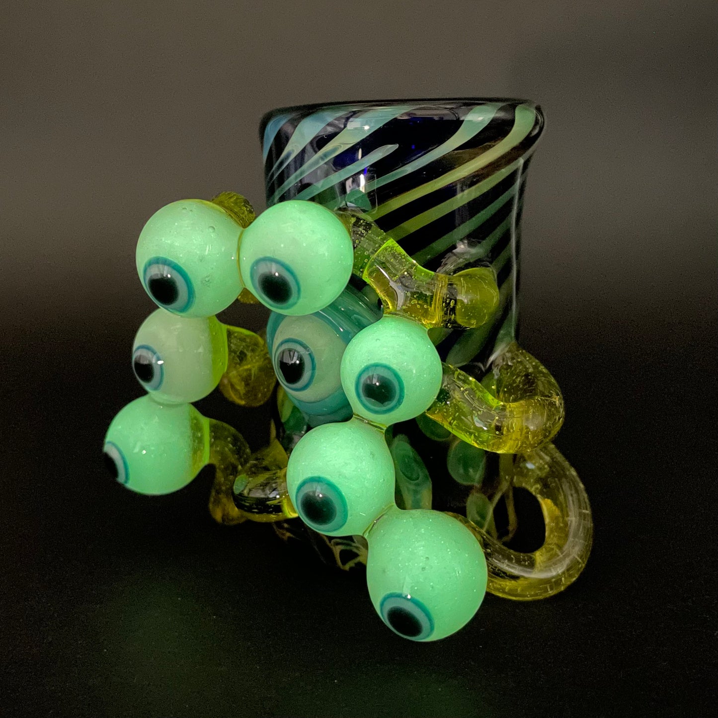 Hand-blown Eye stalk shot glass - Leviathan Glass original