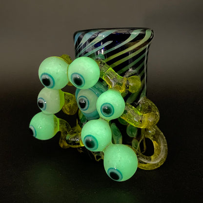 Hand-blown Eye stalk shot glass - Leviathan Glass original