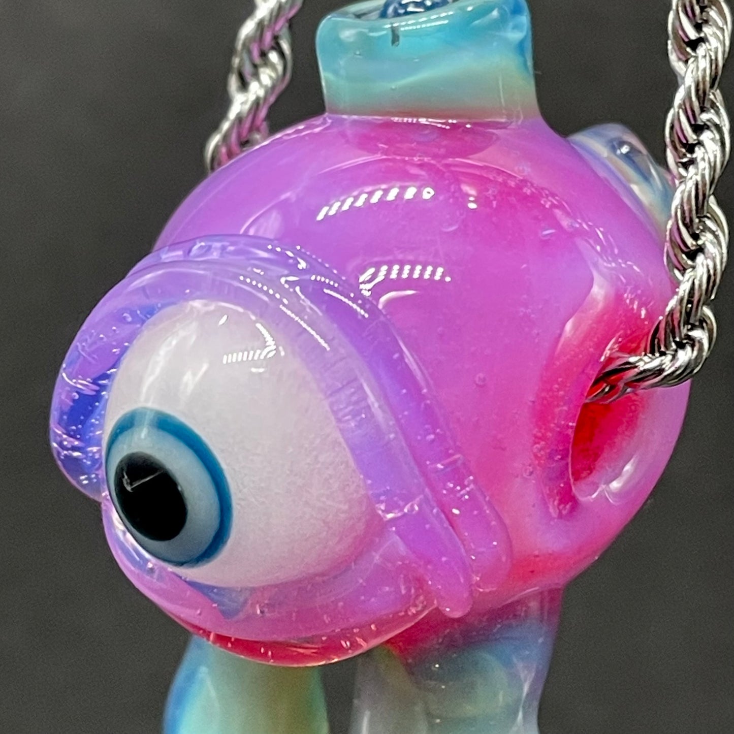 Premium Drippy cyclops glass pendant - collectible glass art
