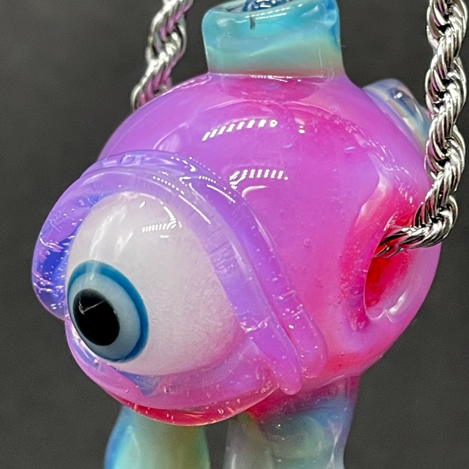 Premium Drippy cyclops glass pendant - collectible glass art