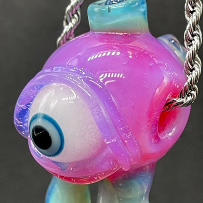 Premium Drippy cyclops glass pendant - collectible glass art