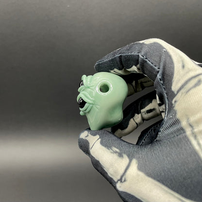 Time manipulating three eye glass alien pendant
