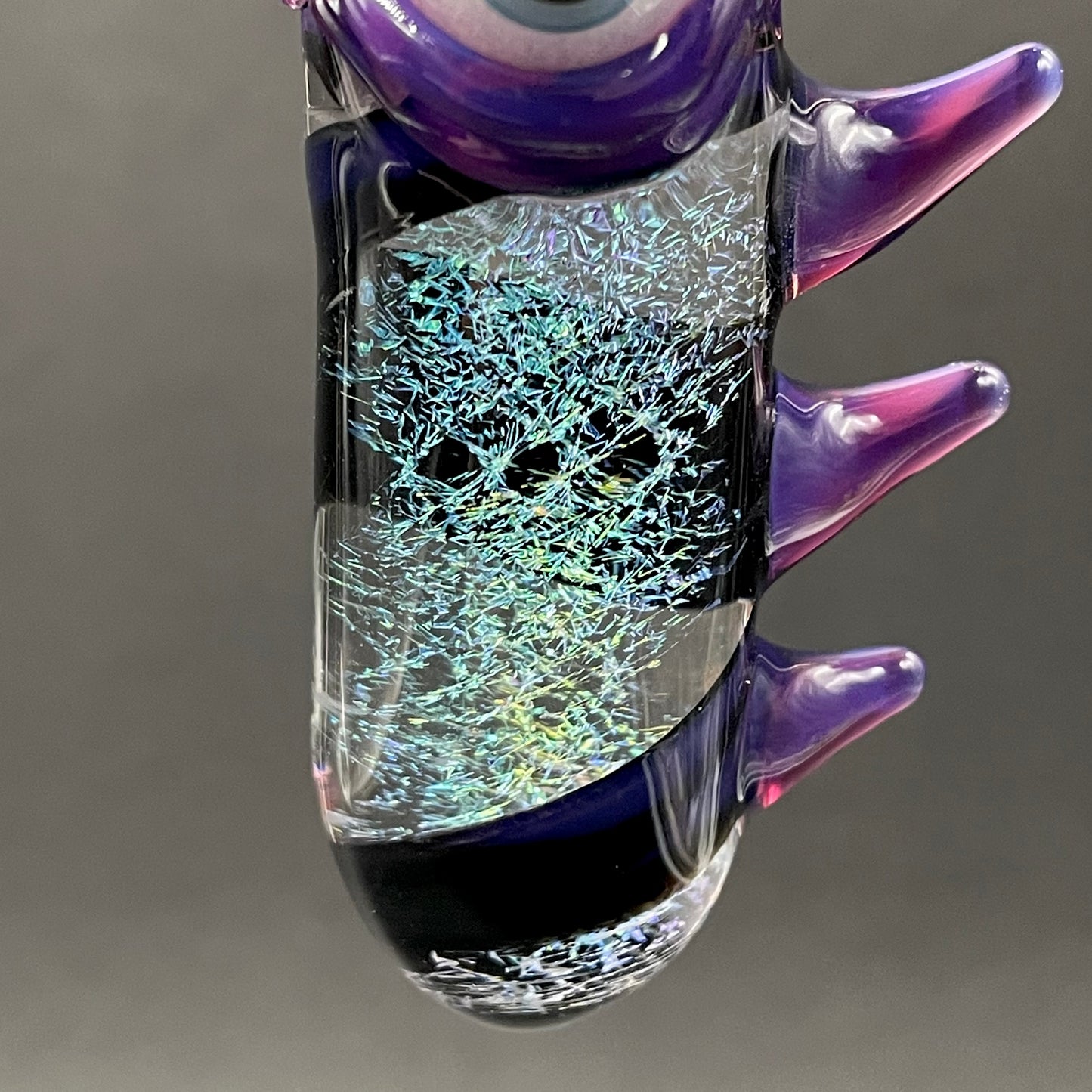 Hand-blown Royal jelly dichroic cyclops pendant - Leviathan Glass original