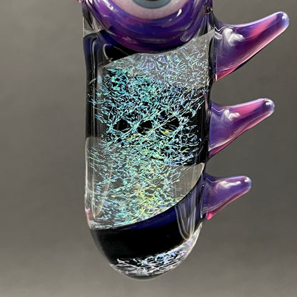 Hand-blown Royal jelly dichroic cyclops pendant - Leviathan Glass original