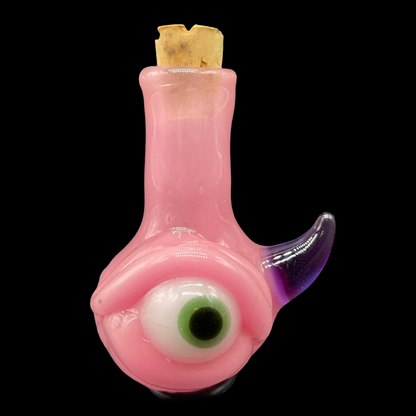 Hand-blown glass Pink potion bottle / pendant by Leviathan Glass