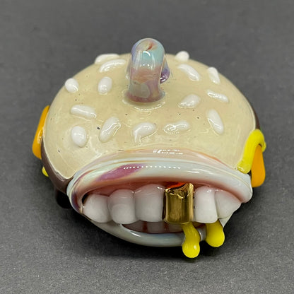 Leviathan Glass Glass Cheeseburger pendant - hand-blown art