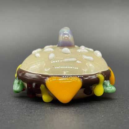 Premium Glass Cheeseburger pendant - collectible glass art