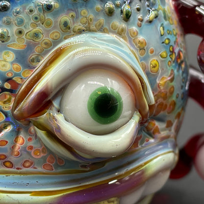 Hand-blown Eye stalk monster ornament - Leviathan Glass original