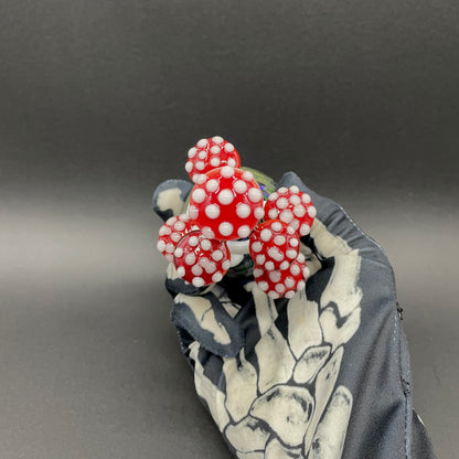 Hand-blown Red cap Mushroom perfume bottle - Leviathan Glass original