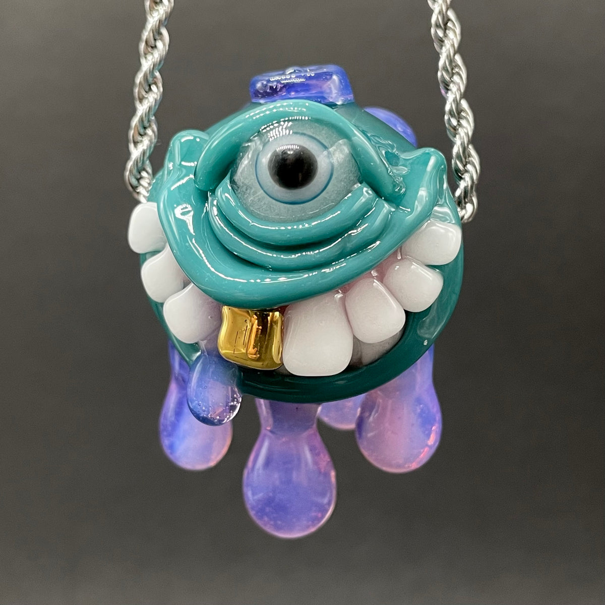 Dripping with sarcasm glass pendant