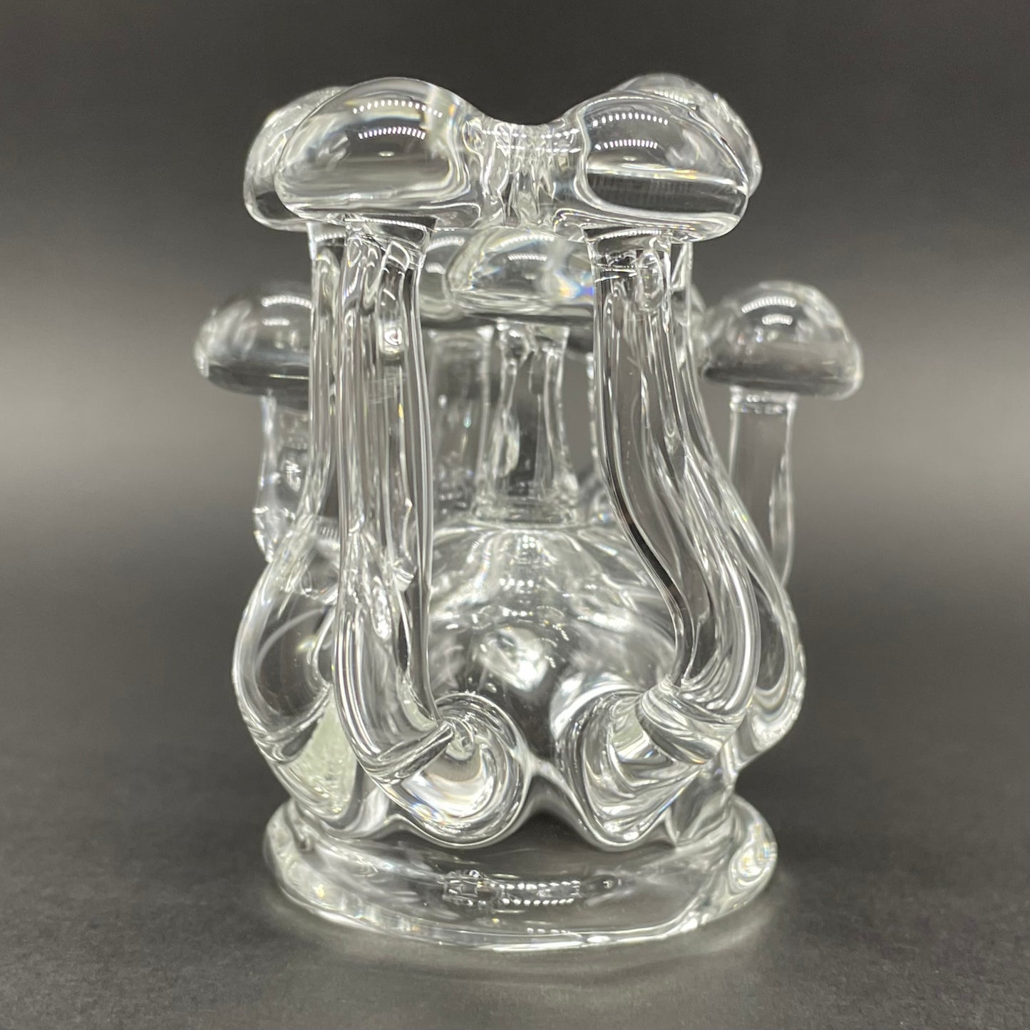 Hand-blown Handblown Clear Glass Mushroom Sculpture Psychedelic Cluster Art Piece - Leviathan Glass original