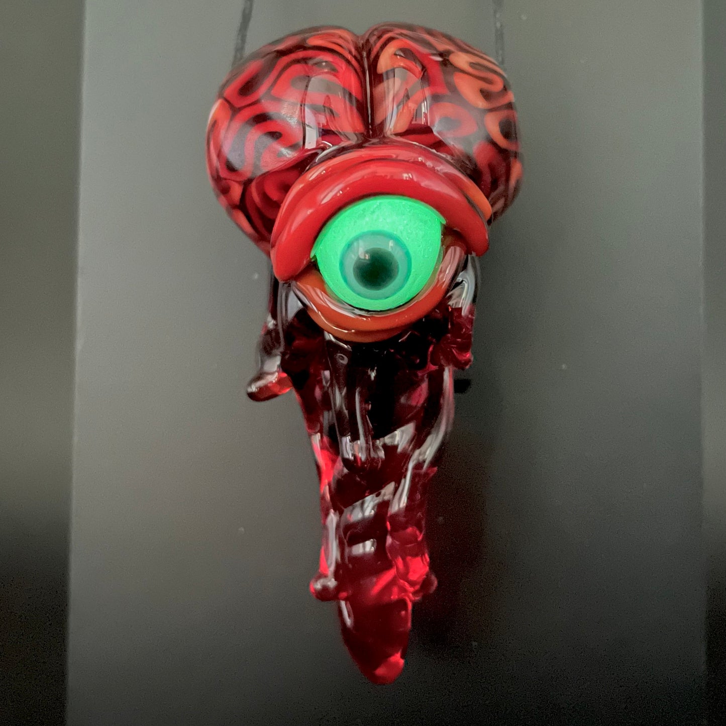 Hand-blown Brain pendant - Leviathan Glass original