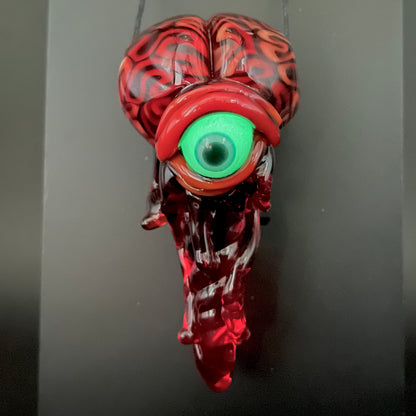 Hand-blown Brain pendant - Leviathan Glass original