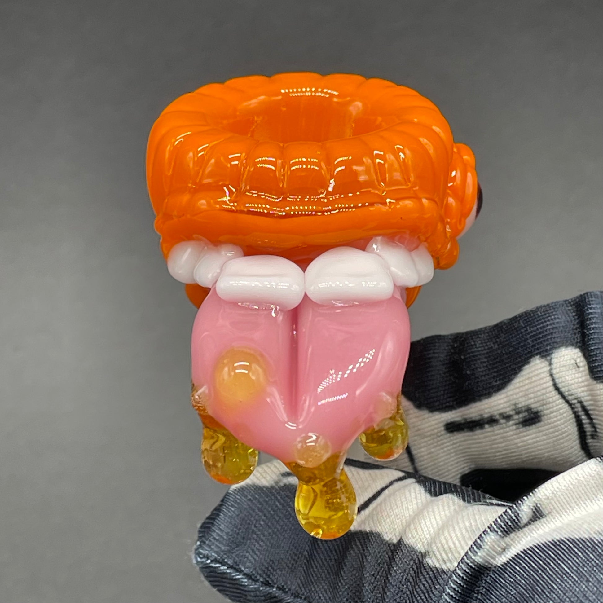 Hand-blown 14mm drooling tongue slide - Leviathan Glass original