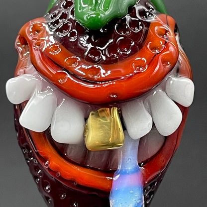 Toothy strawberry pendant craftsmanship - artisan glass work