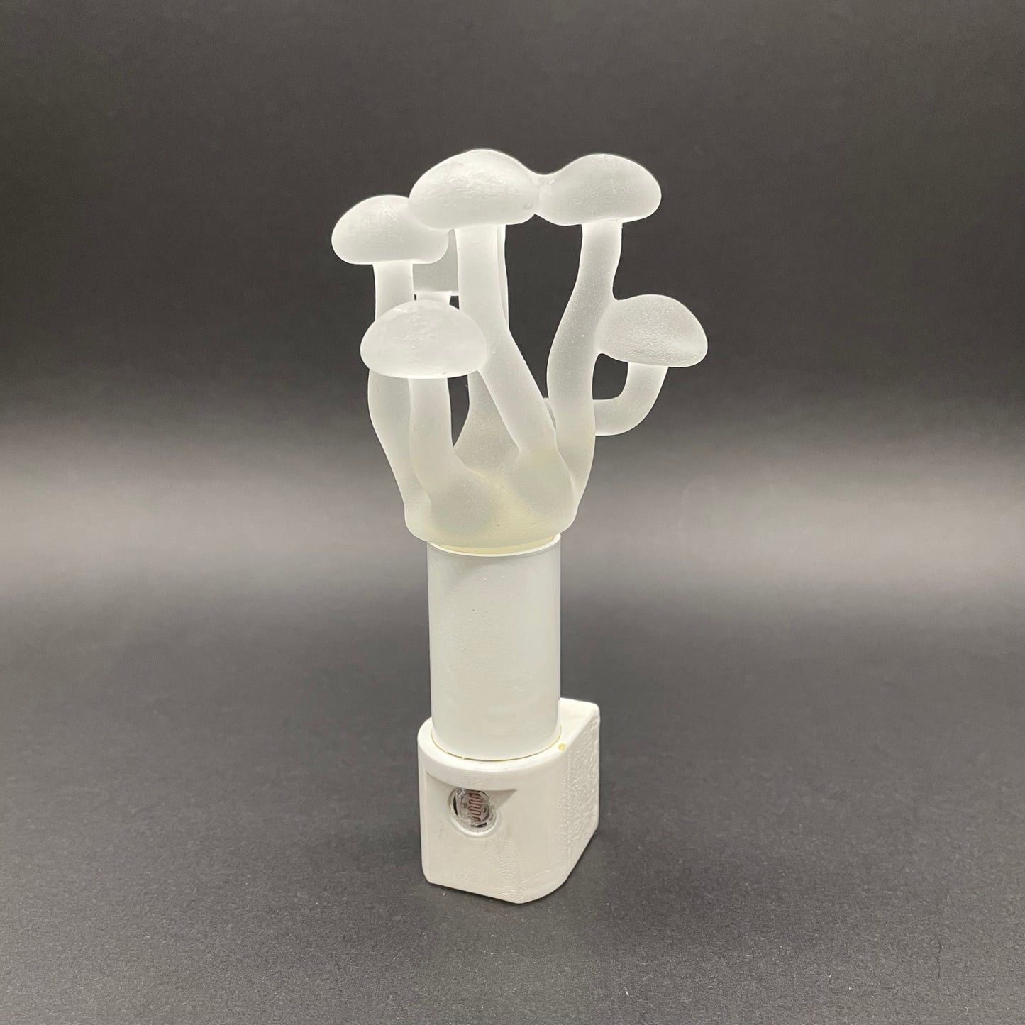 Mushroom, frosted clear glass led night light.