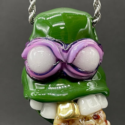 Premium Glass Donatello ninja turtle pendant - collectible glass art