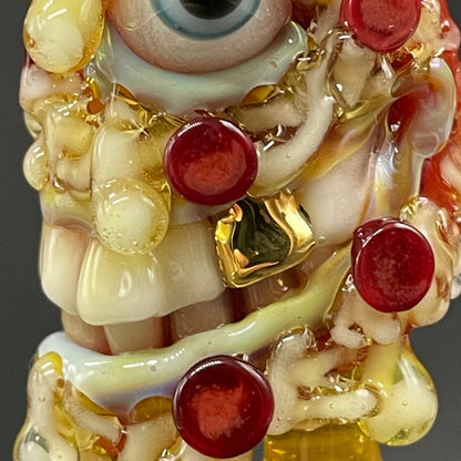 Hand-blown Two halves of one pizza friendship necklace - Leviathan Glass original