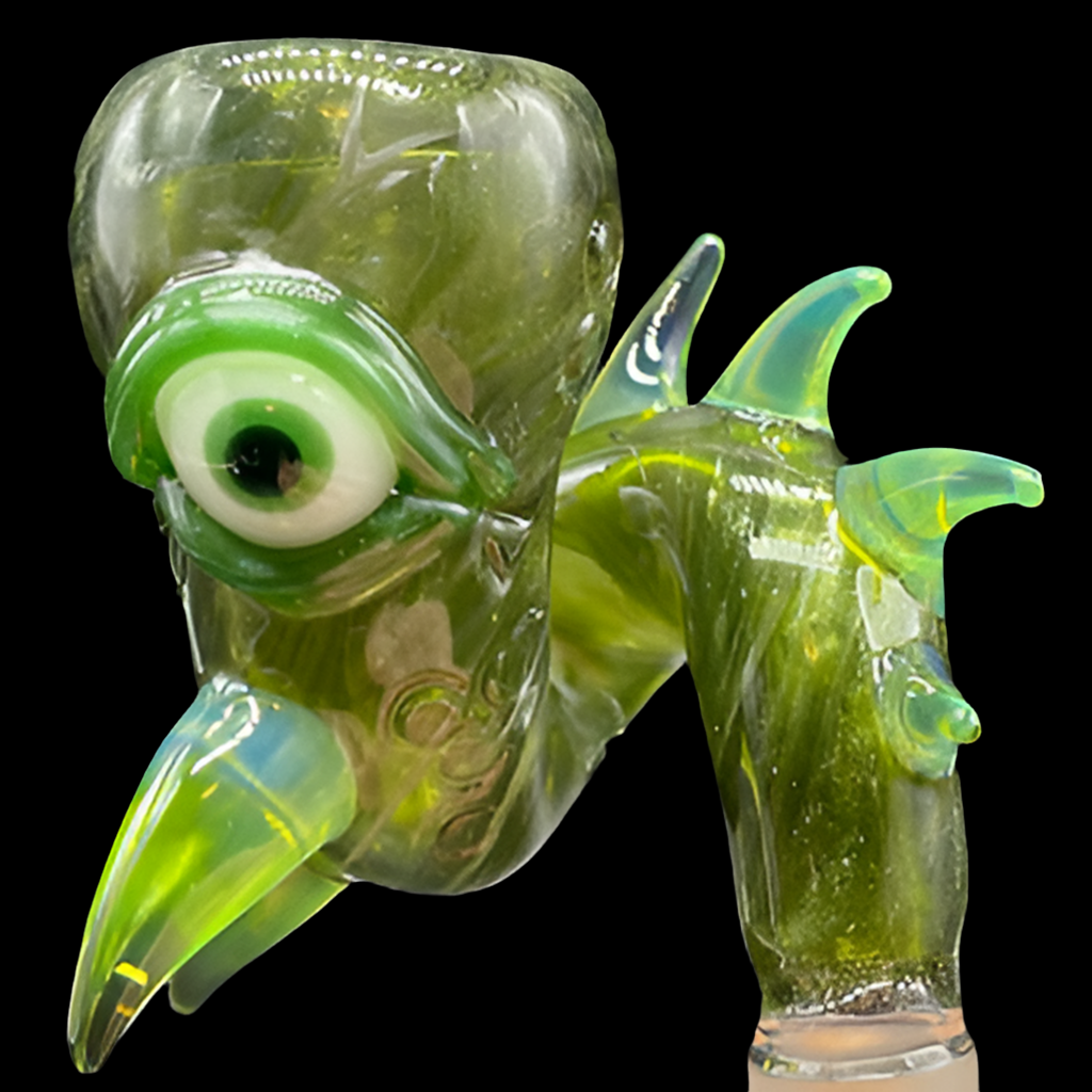 Hand-blown glass 14mm Loopty Loop Jackpot Slide by Leviathan Glass