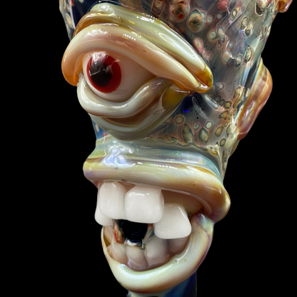 Artisan glass incense burner - detailed craftsmanship