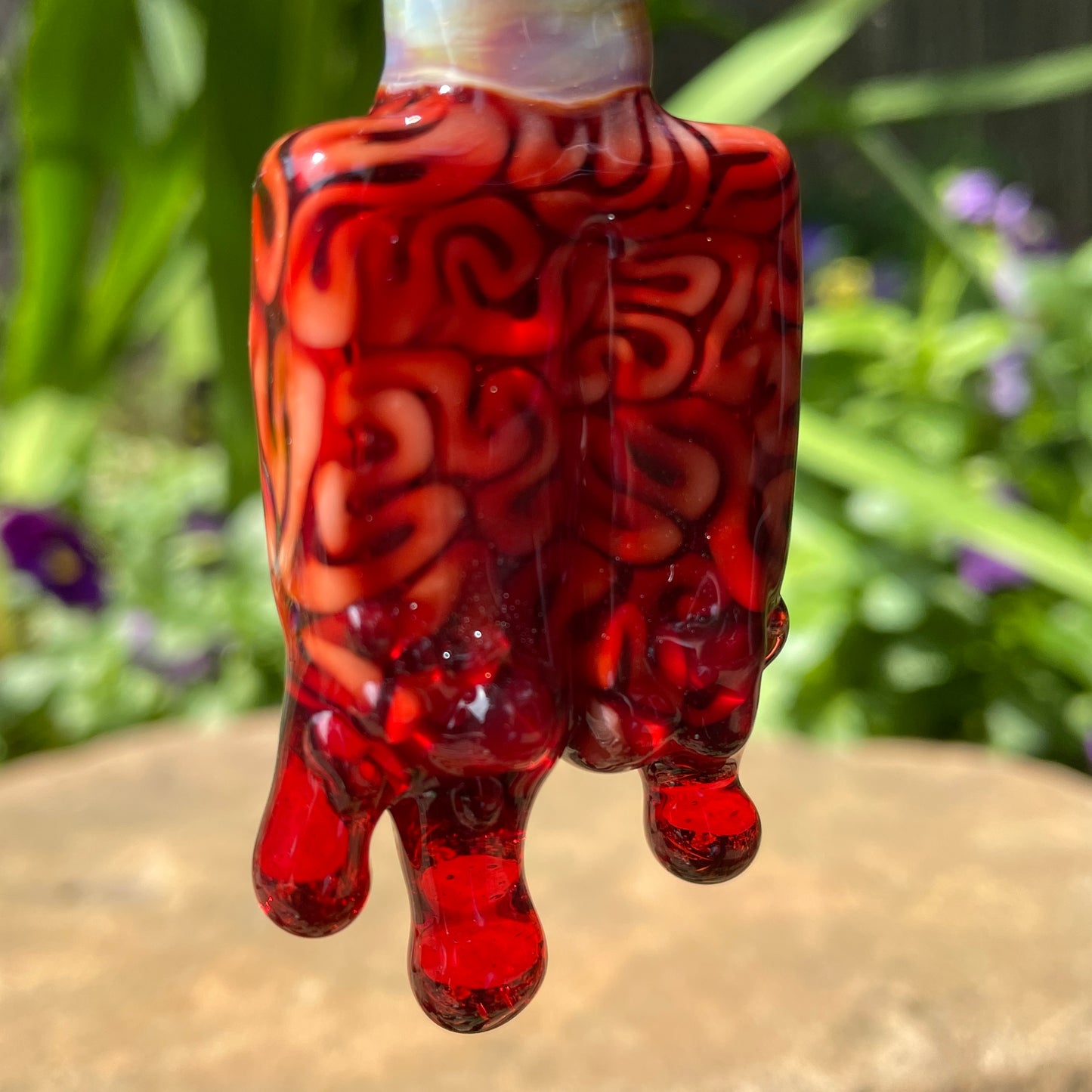 Leviathan Glass Dreamsicle pendant - hand-blown art
