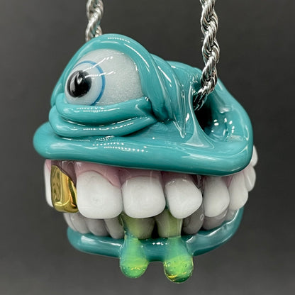 Grinning like a fool glass pendant