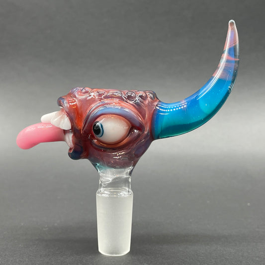 14mm Horn & Tongue Slide detail view - premium glass art