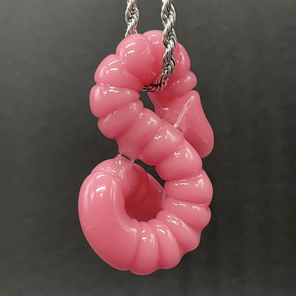 glass earthworm pendant