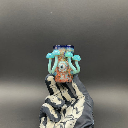 Artisan glass Marina mushroom shot glass - detailed craftsmanship