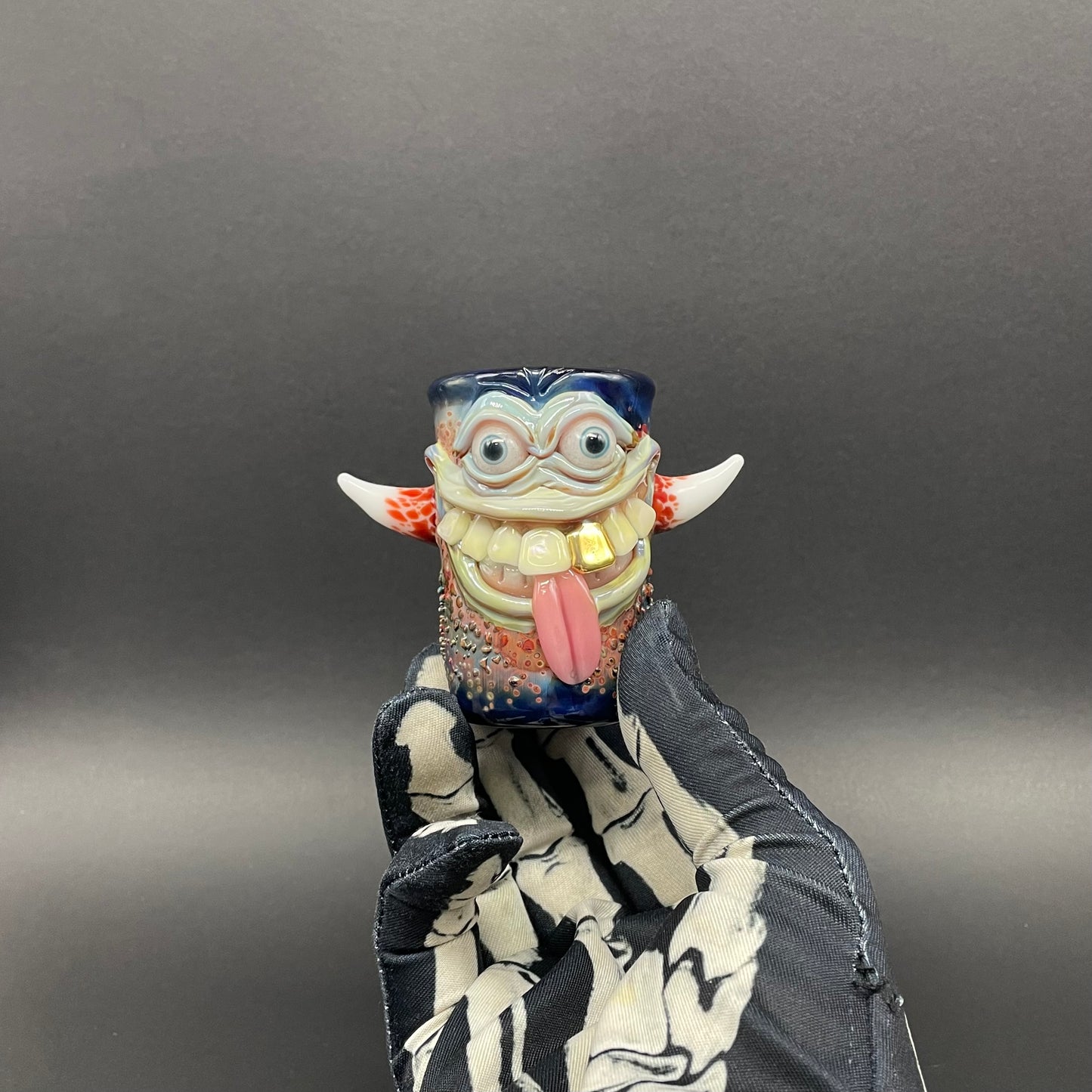 Premium Irate pirate shot glass - collectible glass art